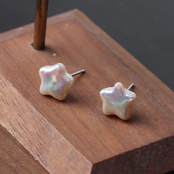 Baroque Star Pearl Stud Earrings