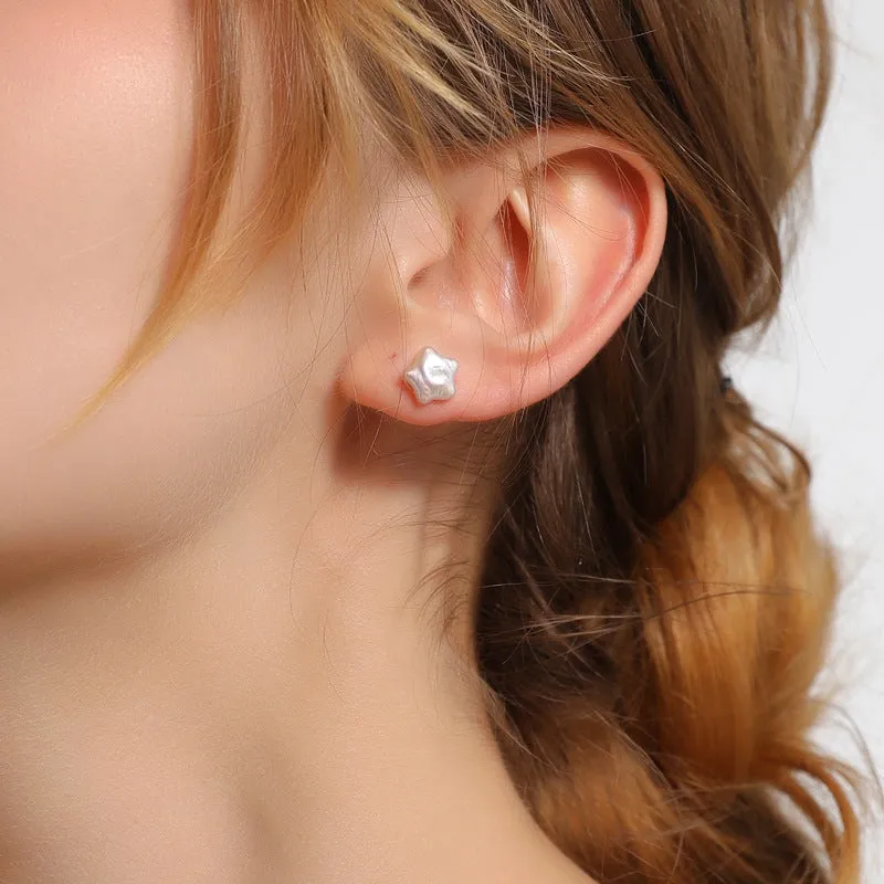 Baroque Star Pearl Stud Earrings