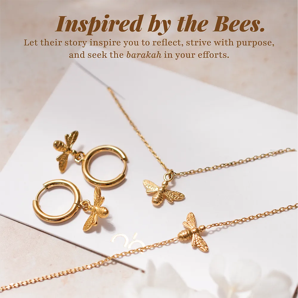 Bee Hoop Earrings