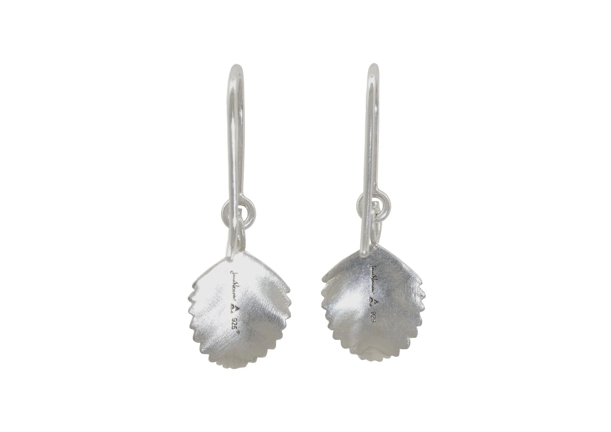 Beech Leaf Earrings, White Gold & Platinum