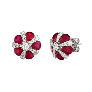 Begonia Ruby Stud Earrings