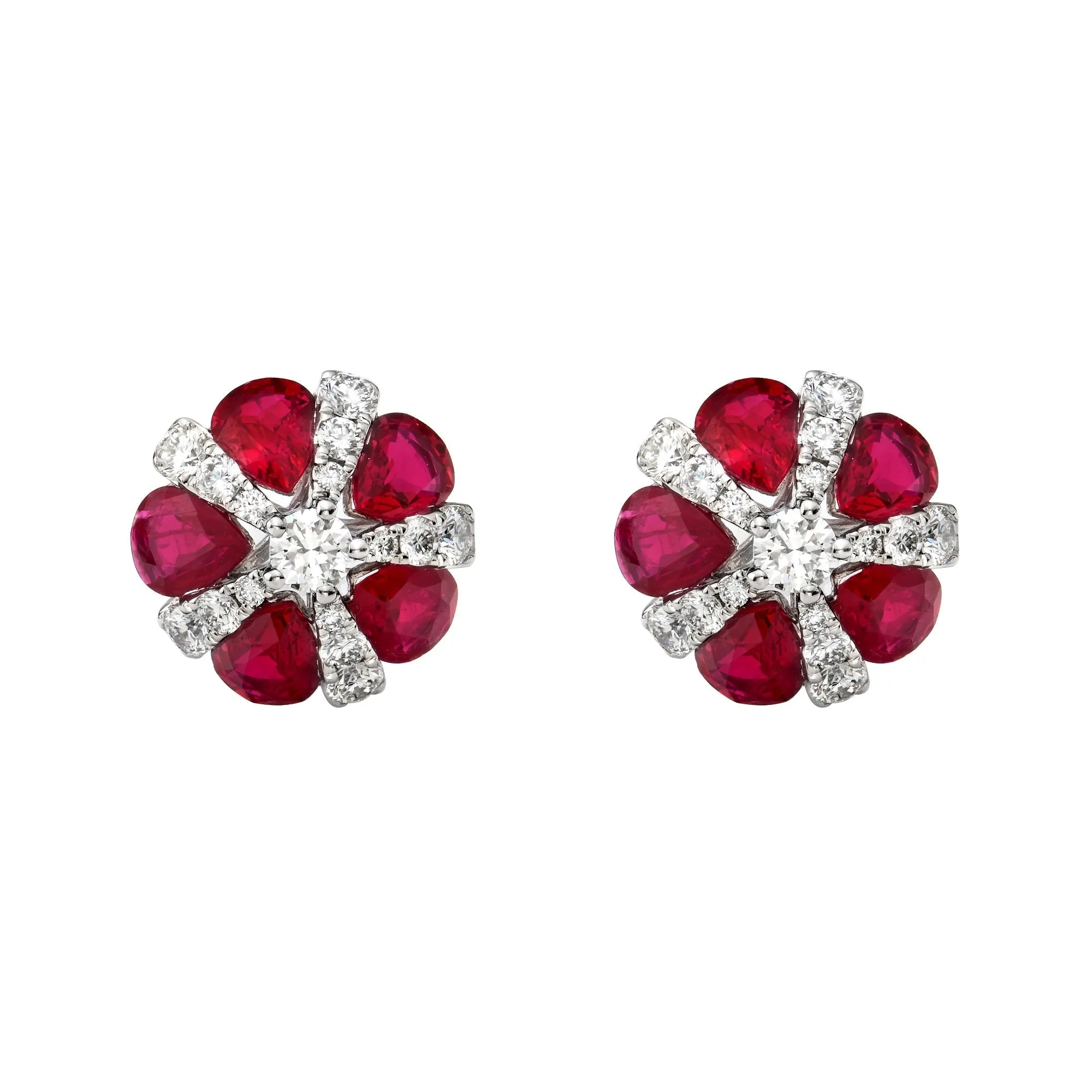 Begonia Ruby Stud Earrings