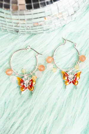 Belen Butterfly Silvertone Earrings