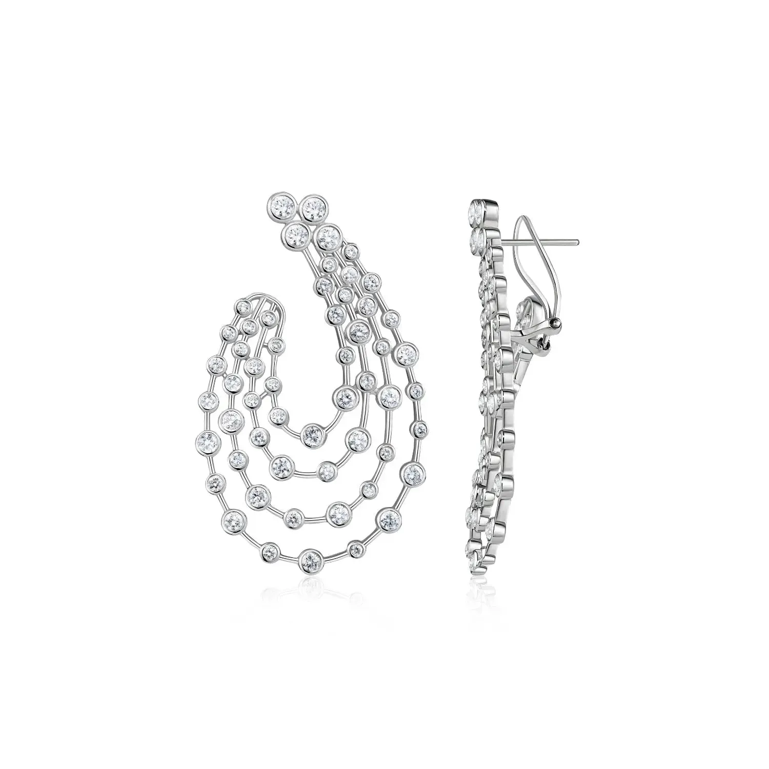 Bezel Garland Diamond Earrings