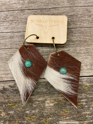 BGEARRING10 Earrings- Hair On Hide Diamond