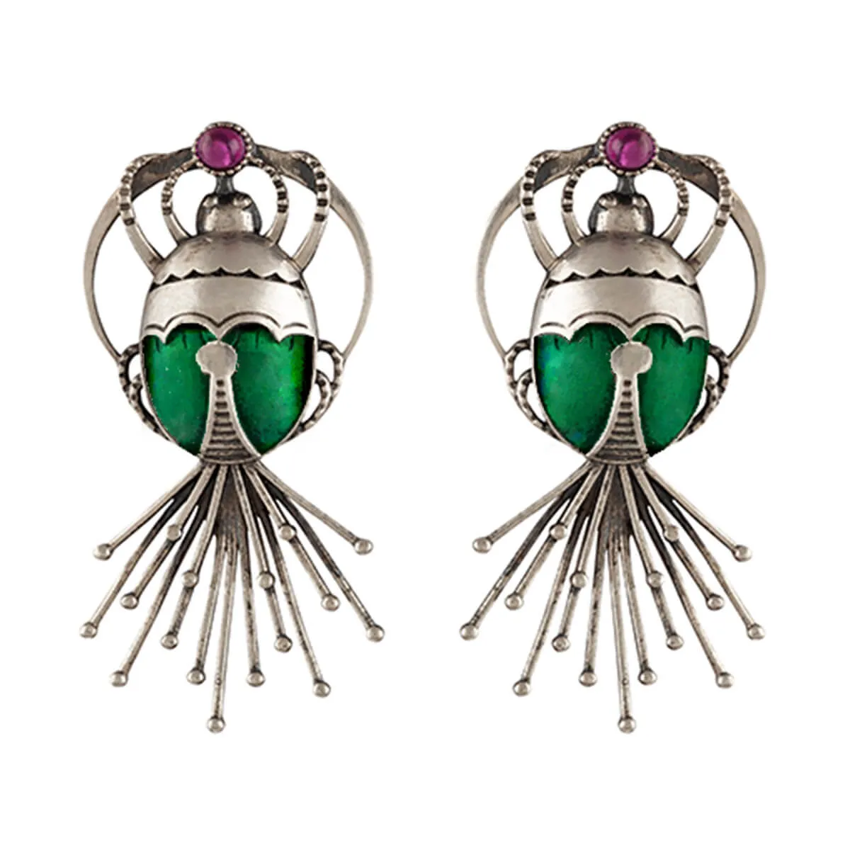 Bhramara Silver Earrings - With Tail by MOHA