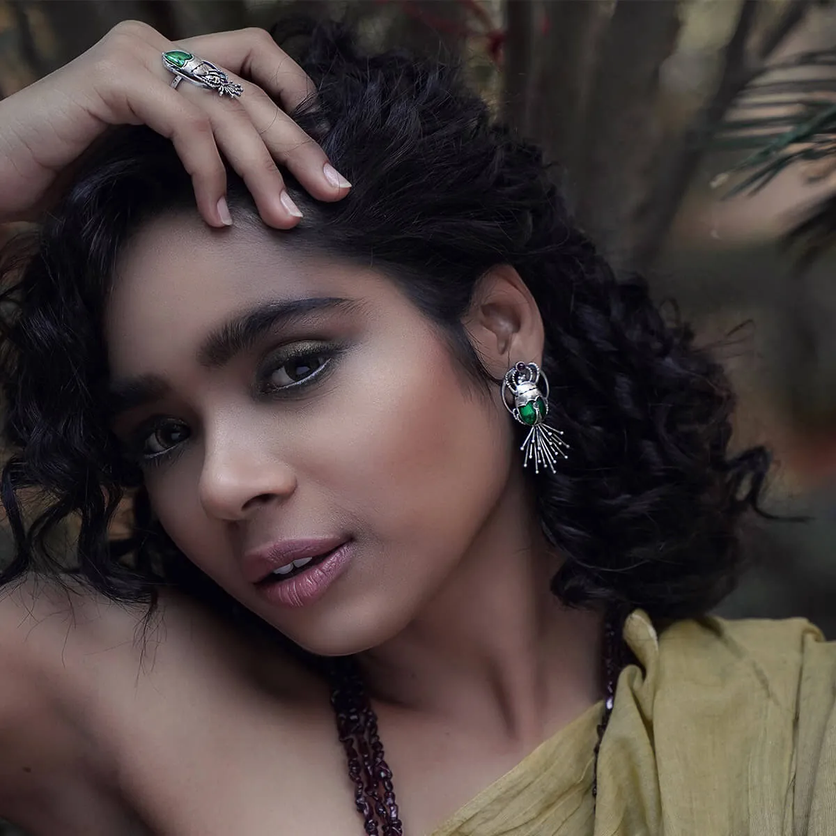 Bhramara Silver Earrings - With Tail by MOHA