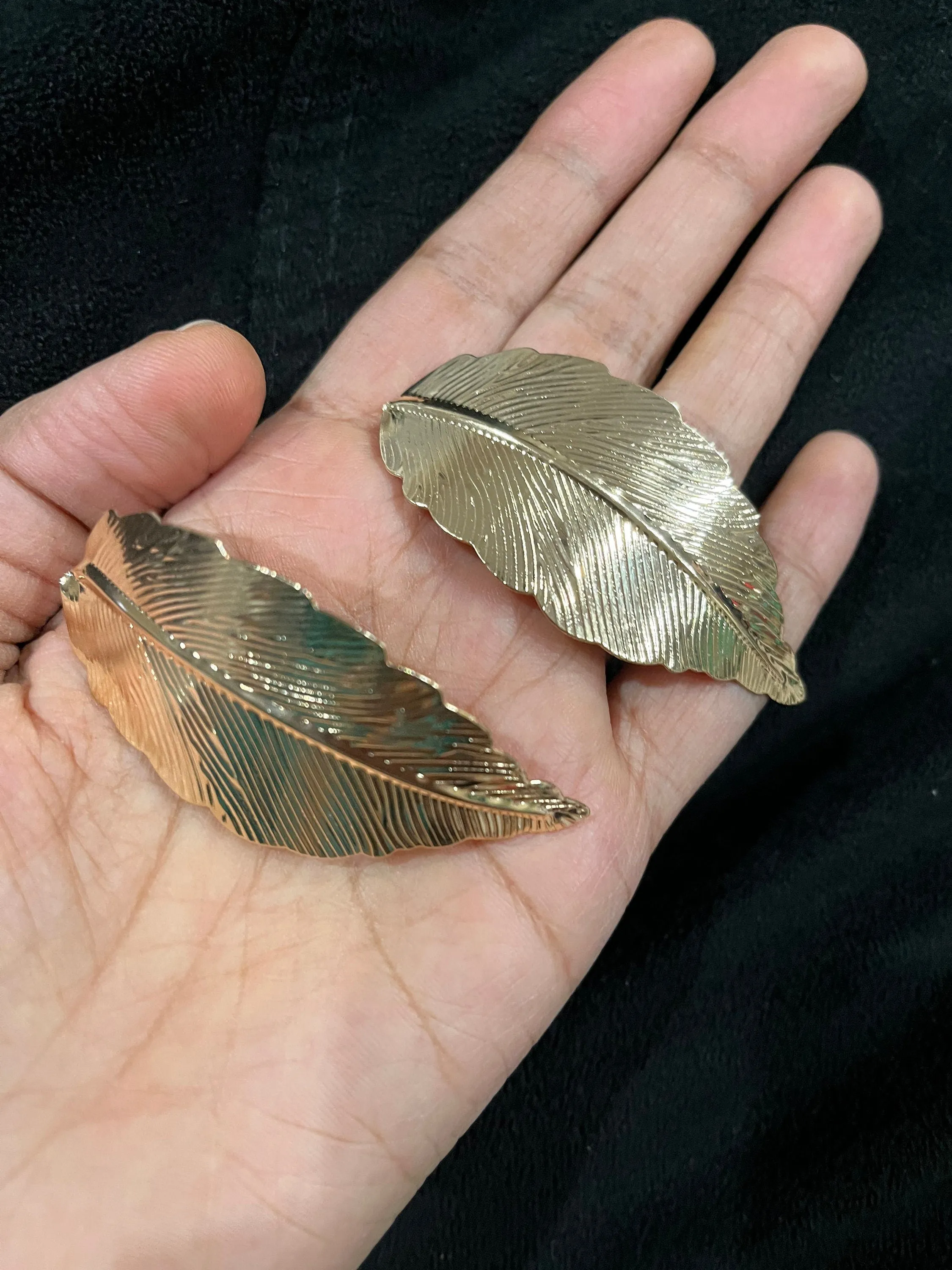 Big gold earrings , studs  gold leaf studs large , huge gold stud earring , boho gold earrings , chunky gold studs statement