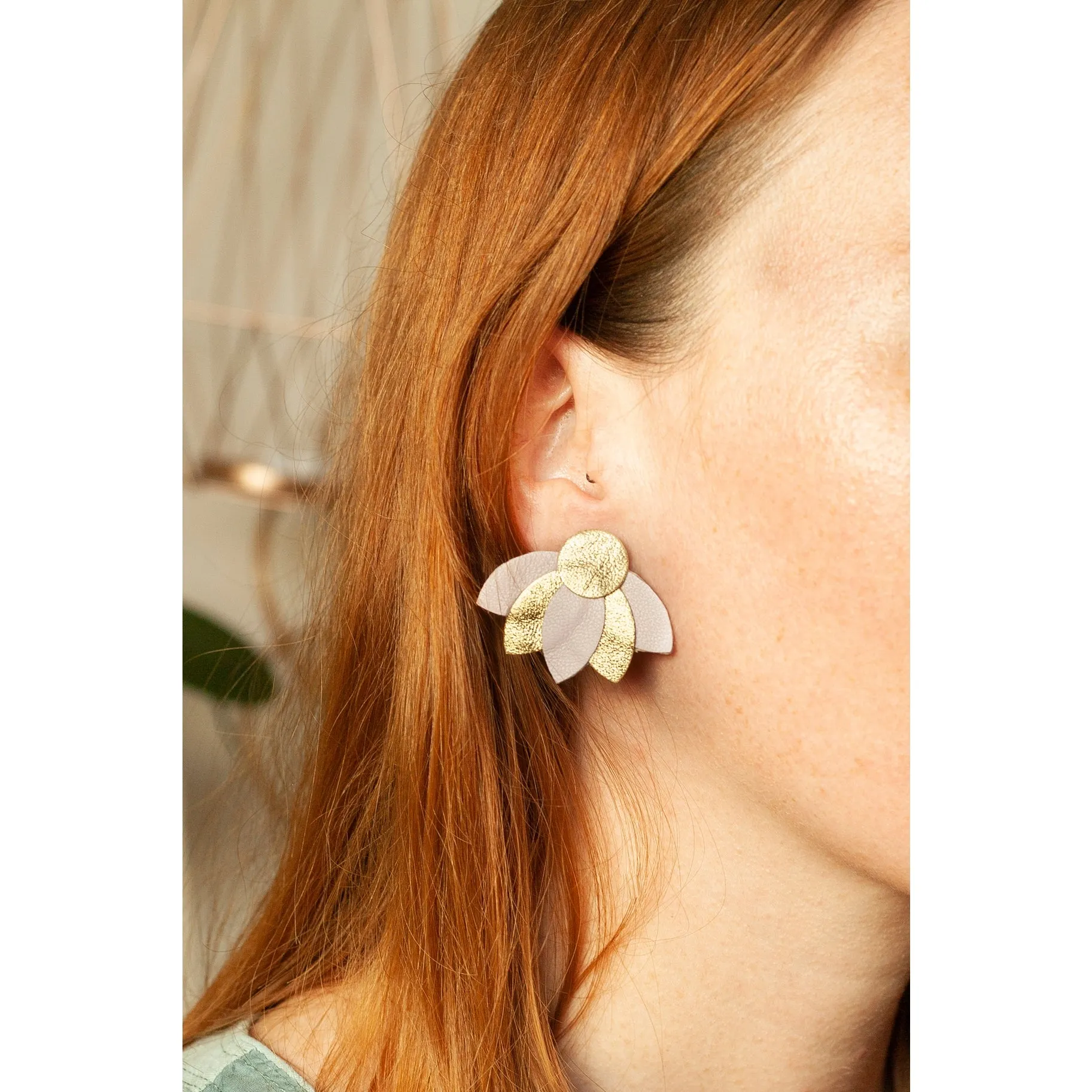 Big Lotus Earrings