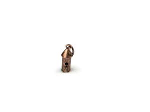 Birdhouse Round Copper Charm