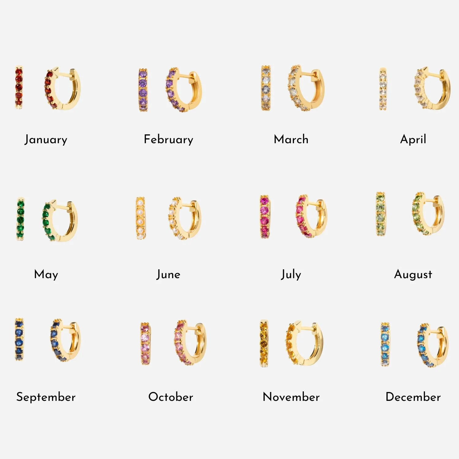 Birthstone Huggies - September