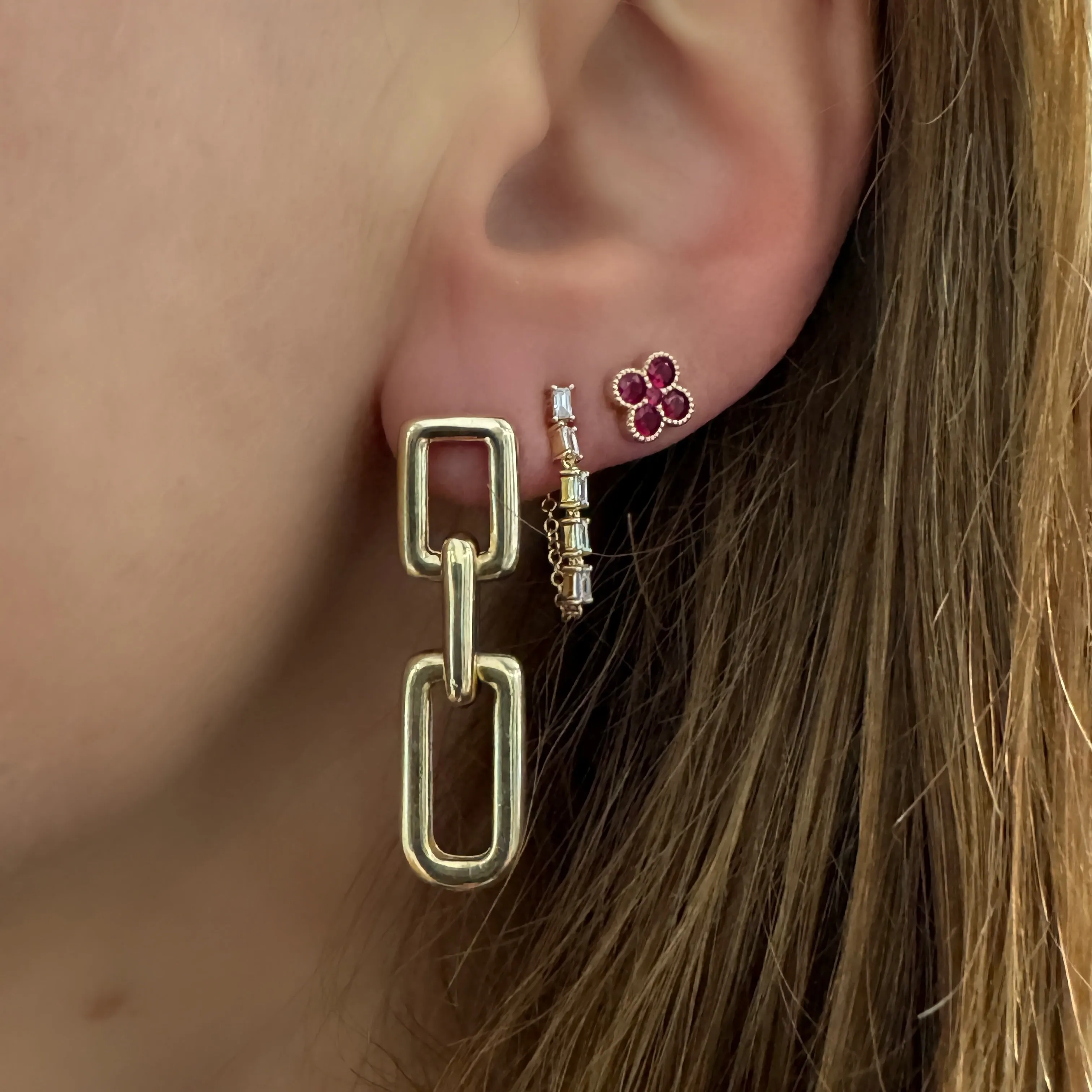 Bite-Sized Ruby Bezel Set Stud Earrings