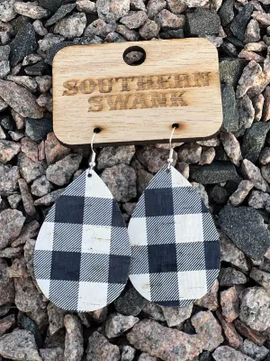 Black & White Plaid Earrings