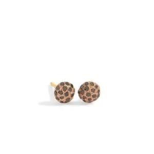 black diamond dot earrings in rose gold
