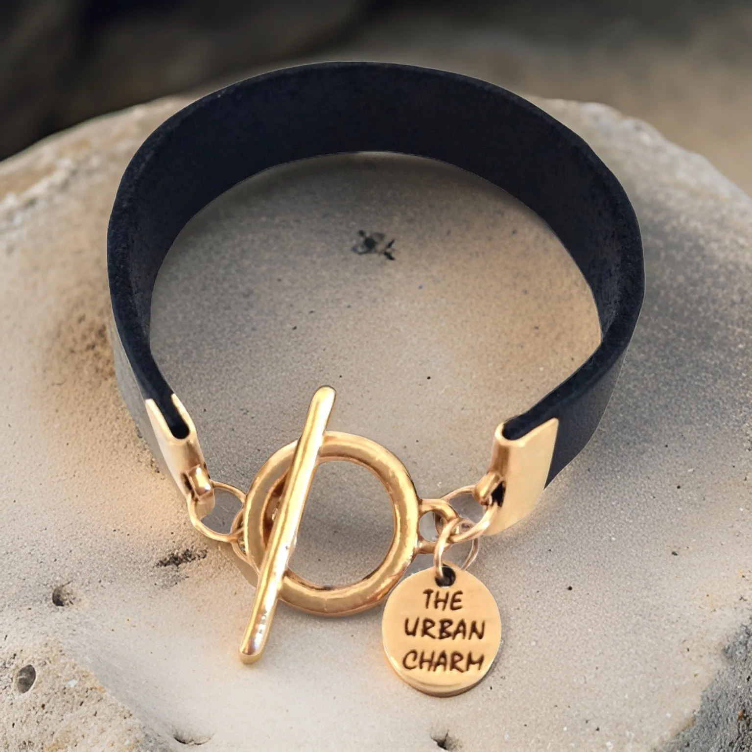 Black Leather Color Band Bracelet by The Urban Charm