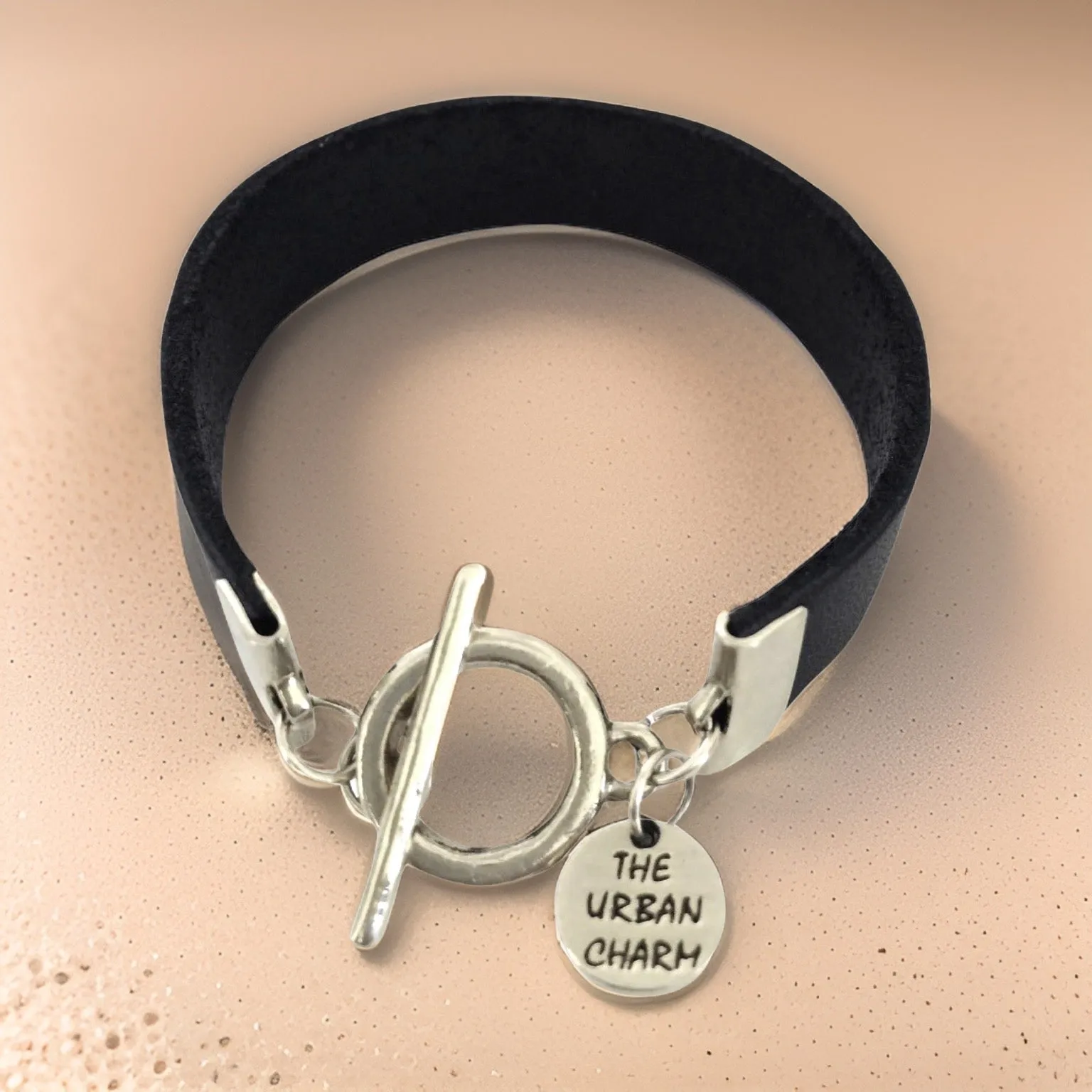 Black Leather Color Band Bracelet by The Urban Charm