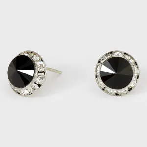 Black Stud Earrings 0.5" | 123296