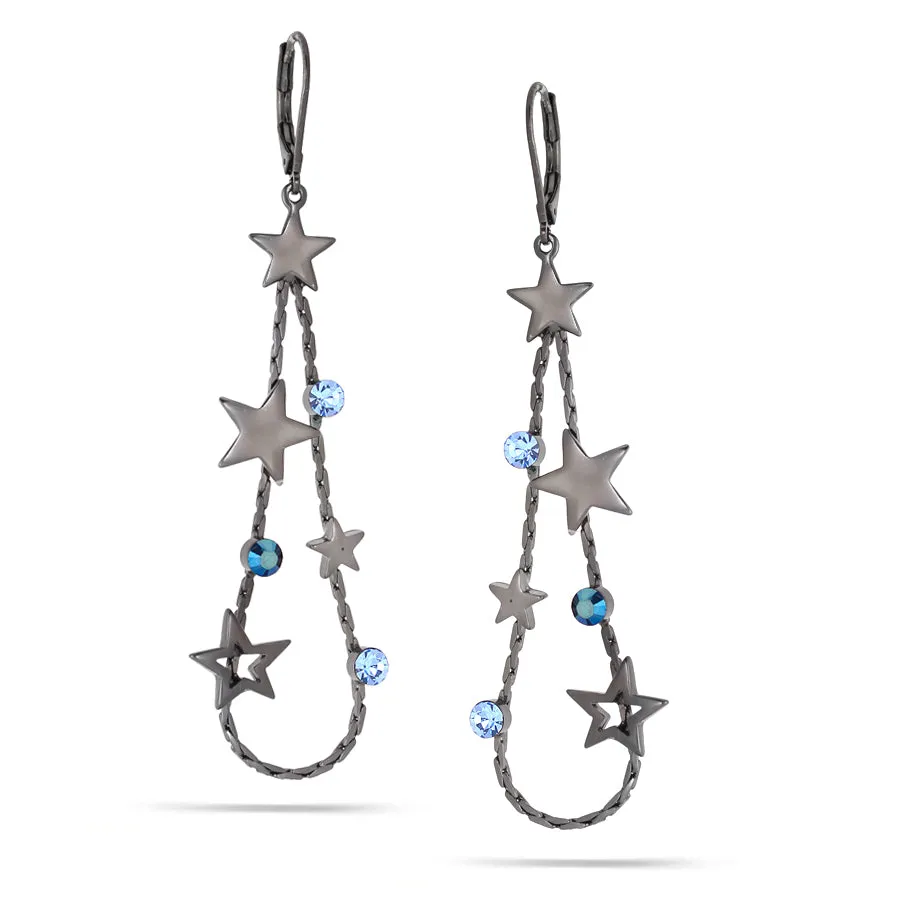 BLUE CRYSTAL STAR EARRINGS #200HT3101 (5A2)