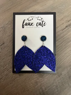 Blue glitter earrings