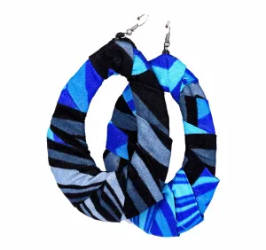 Blue Halo Ankara Earring
