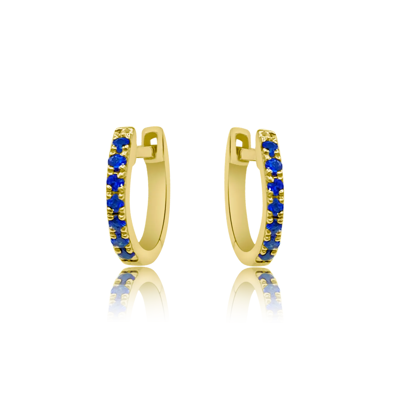 Blue Sapphire Mini Huggie Earrings