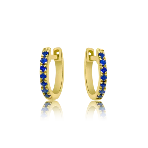 Blue Sapphire Mini Huggie Earrings