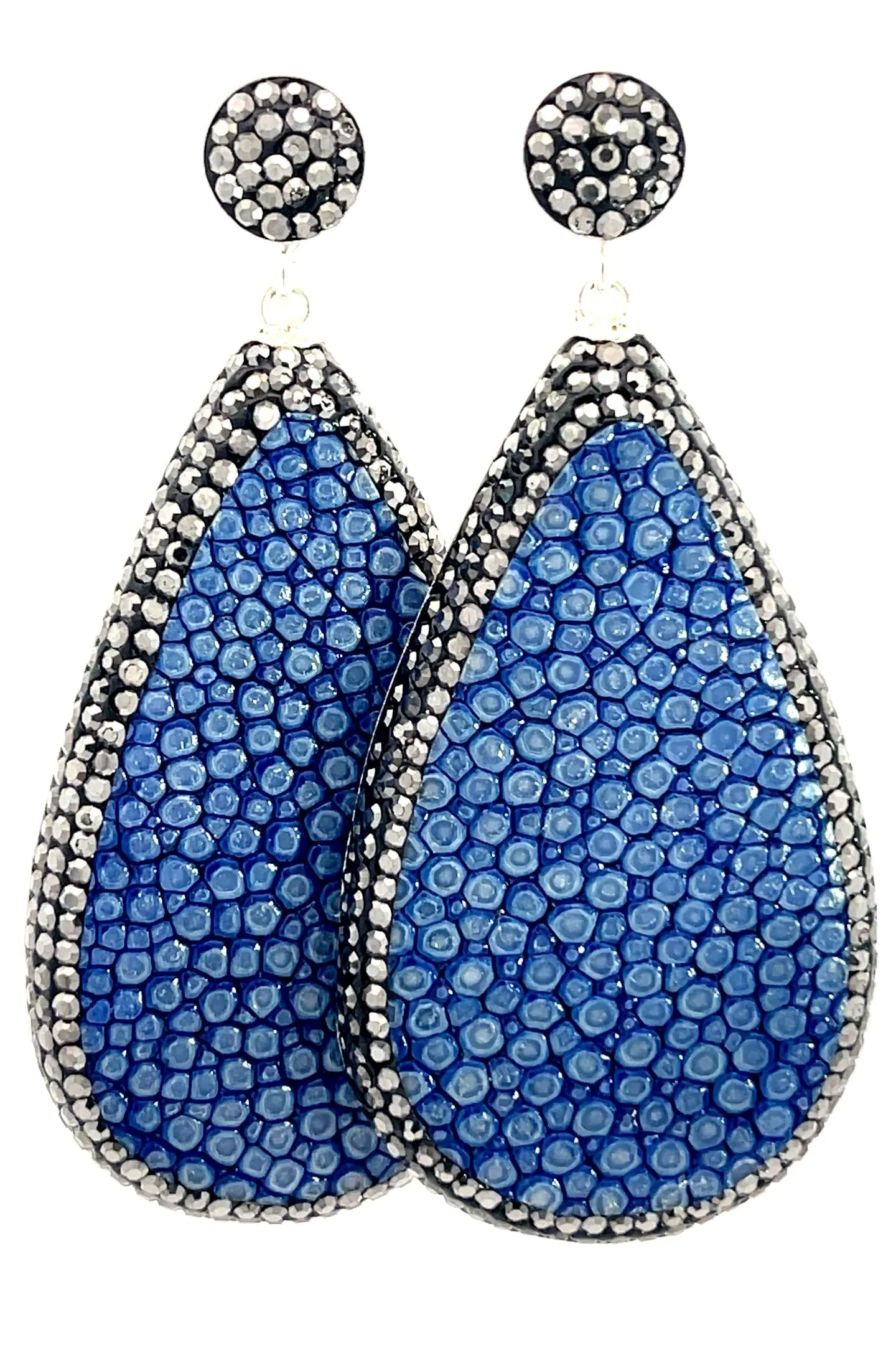 Blue Shagreen Teardrop Earring