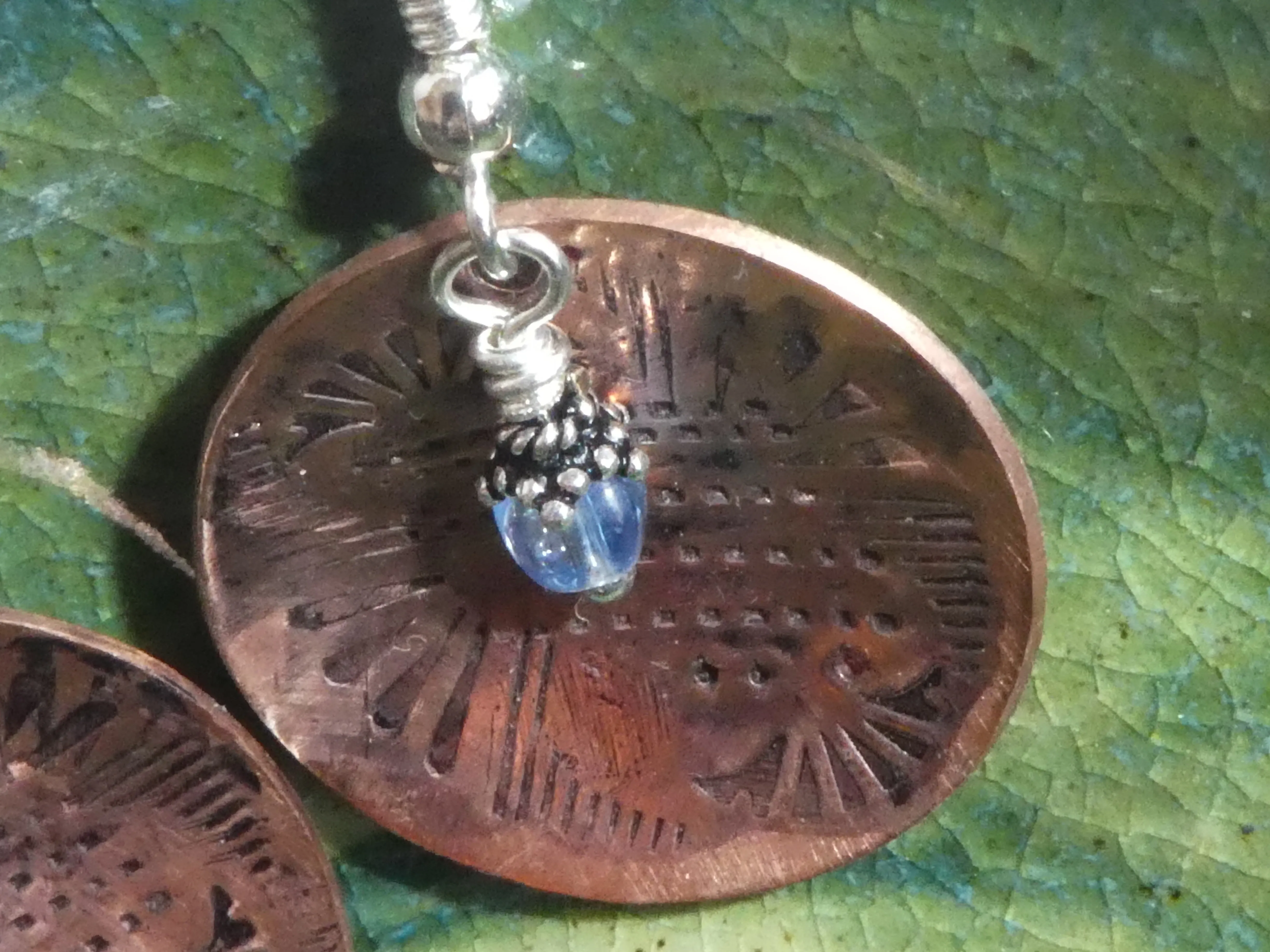 Boho Copper Hand Stamped Earrings