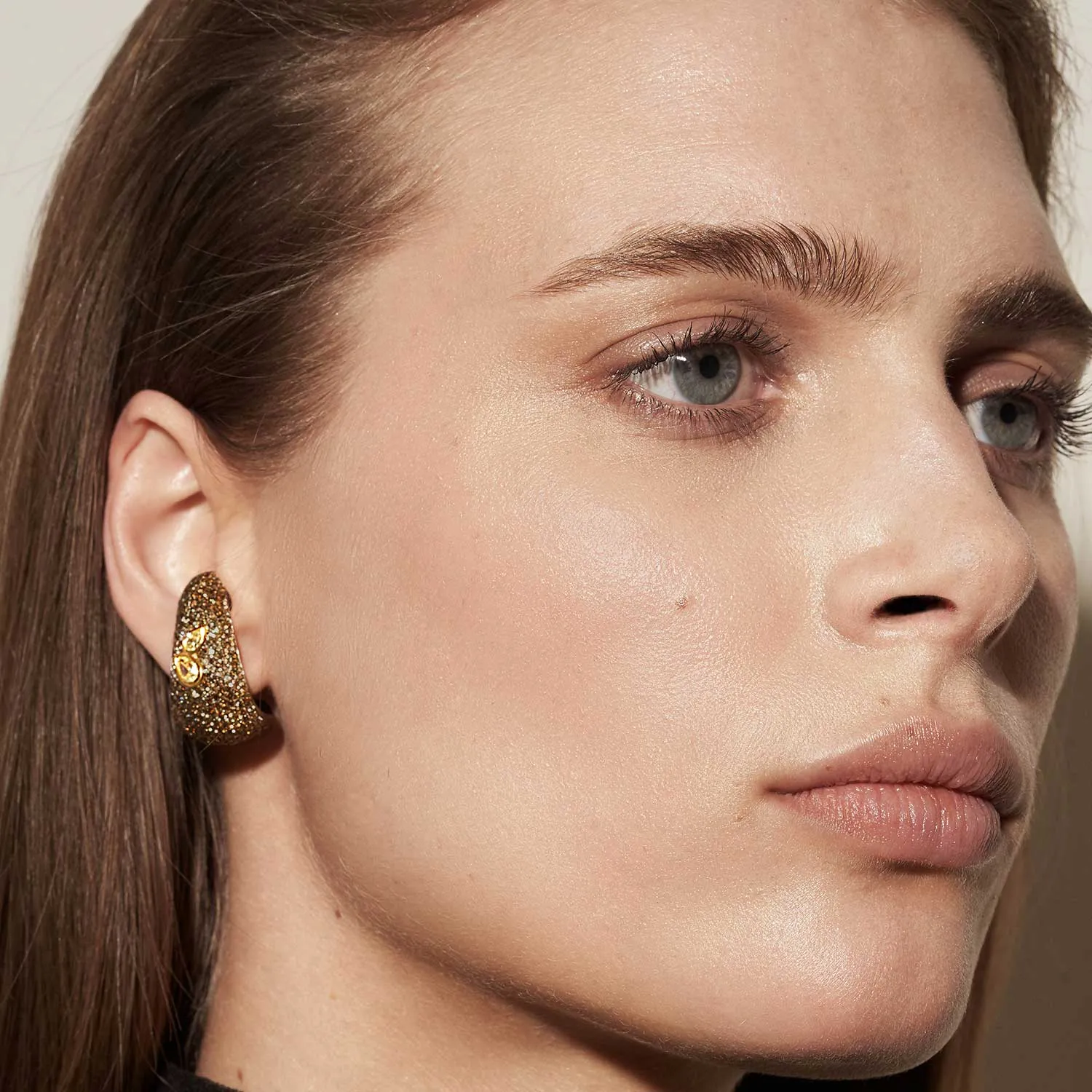 Bombee Pear Shaped Double Earrings with Yellow Diamond
