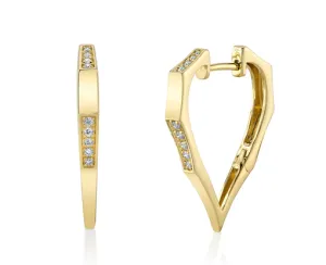 Bremer Jewelry Round Large Hoop Diamond Earrings in 14K Yellow Gold (.17ctw)
