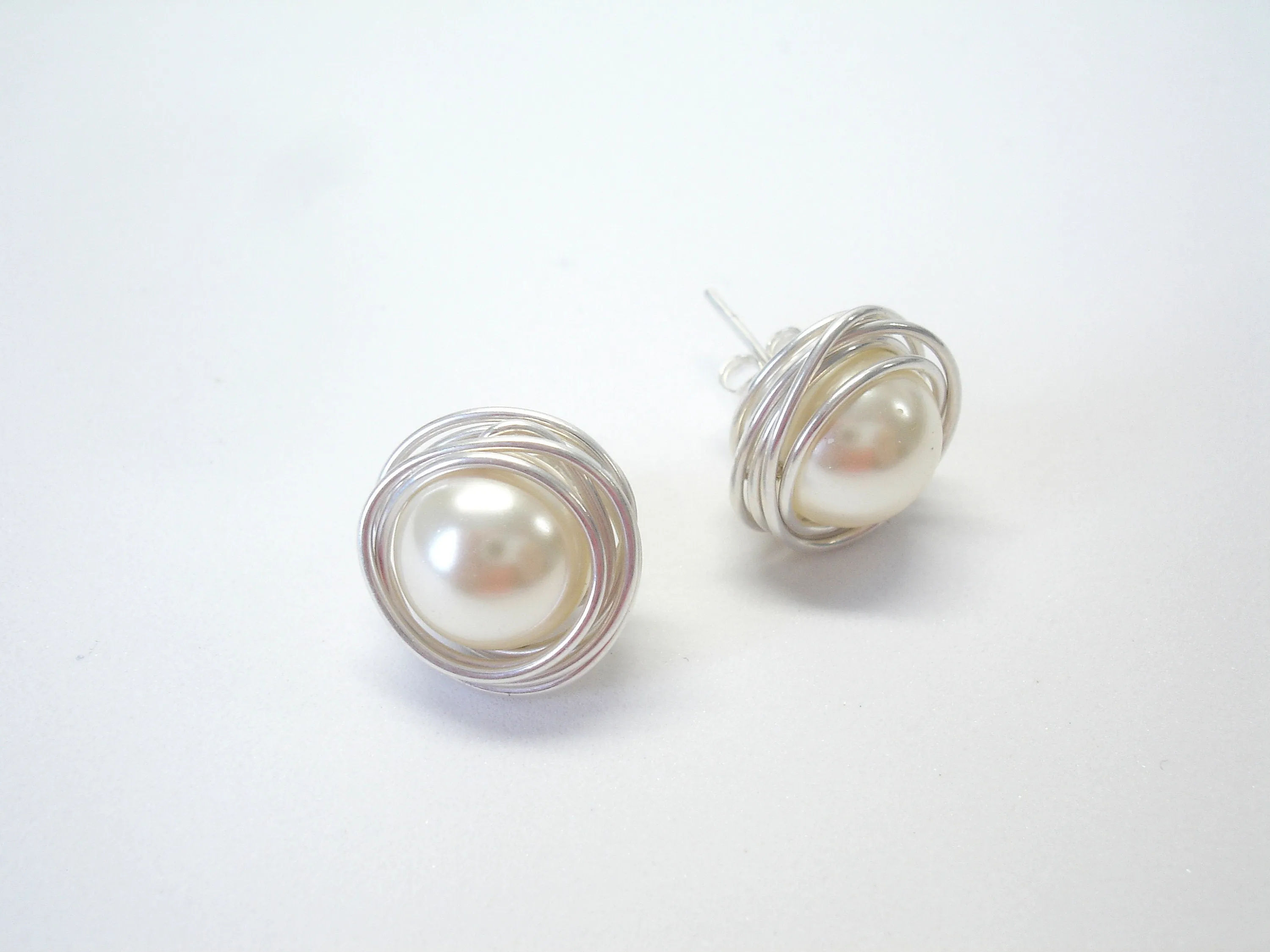 Bridesmaid gift. Stud sterling silver earrings for bridesmades. Crystal jewelry.