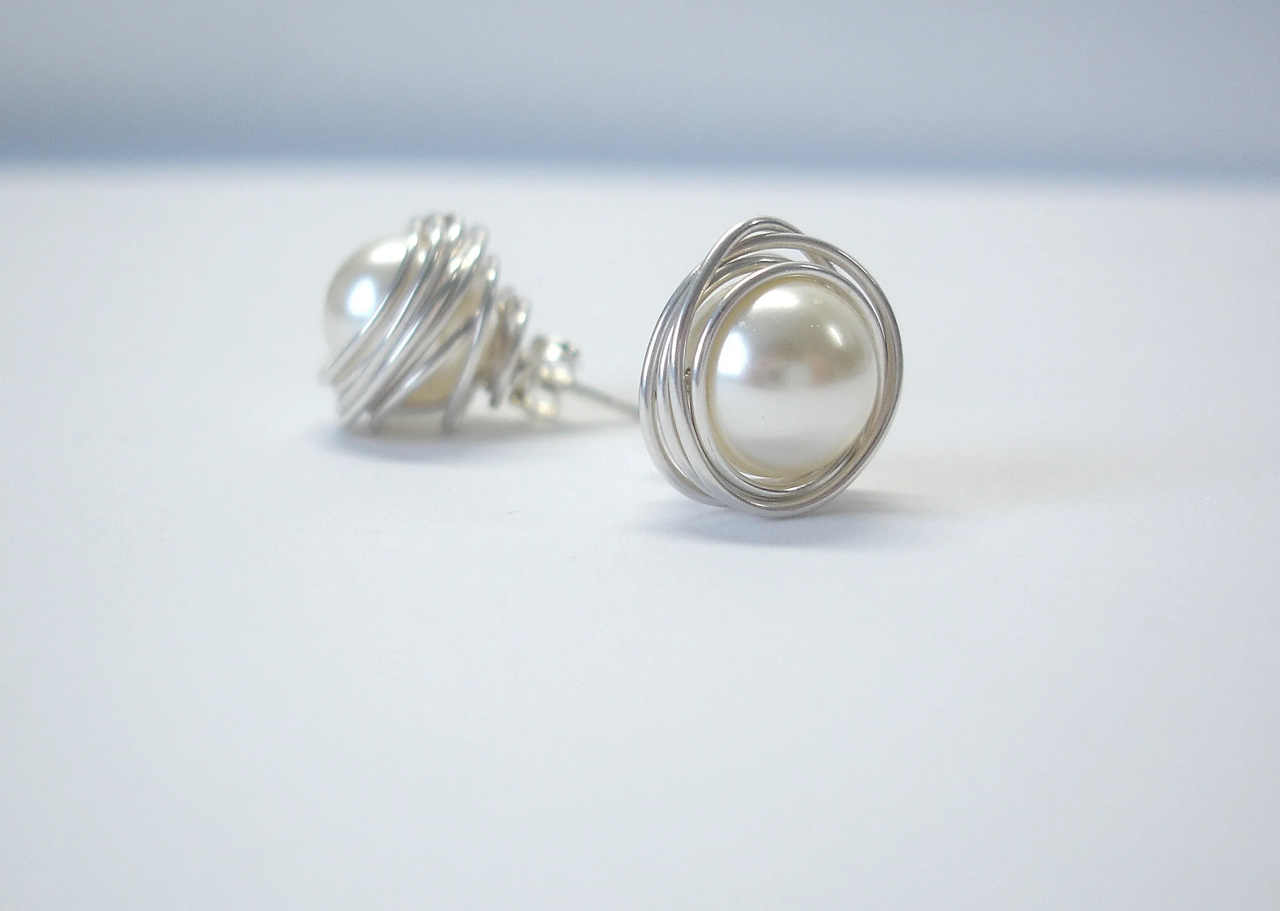 Bridesmaid gift. Stud sterling silver earrings for bridesmades. Crystal jewelry.