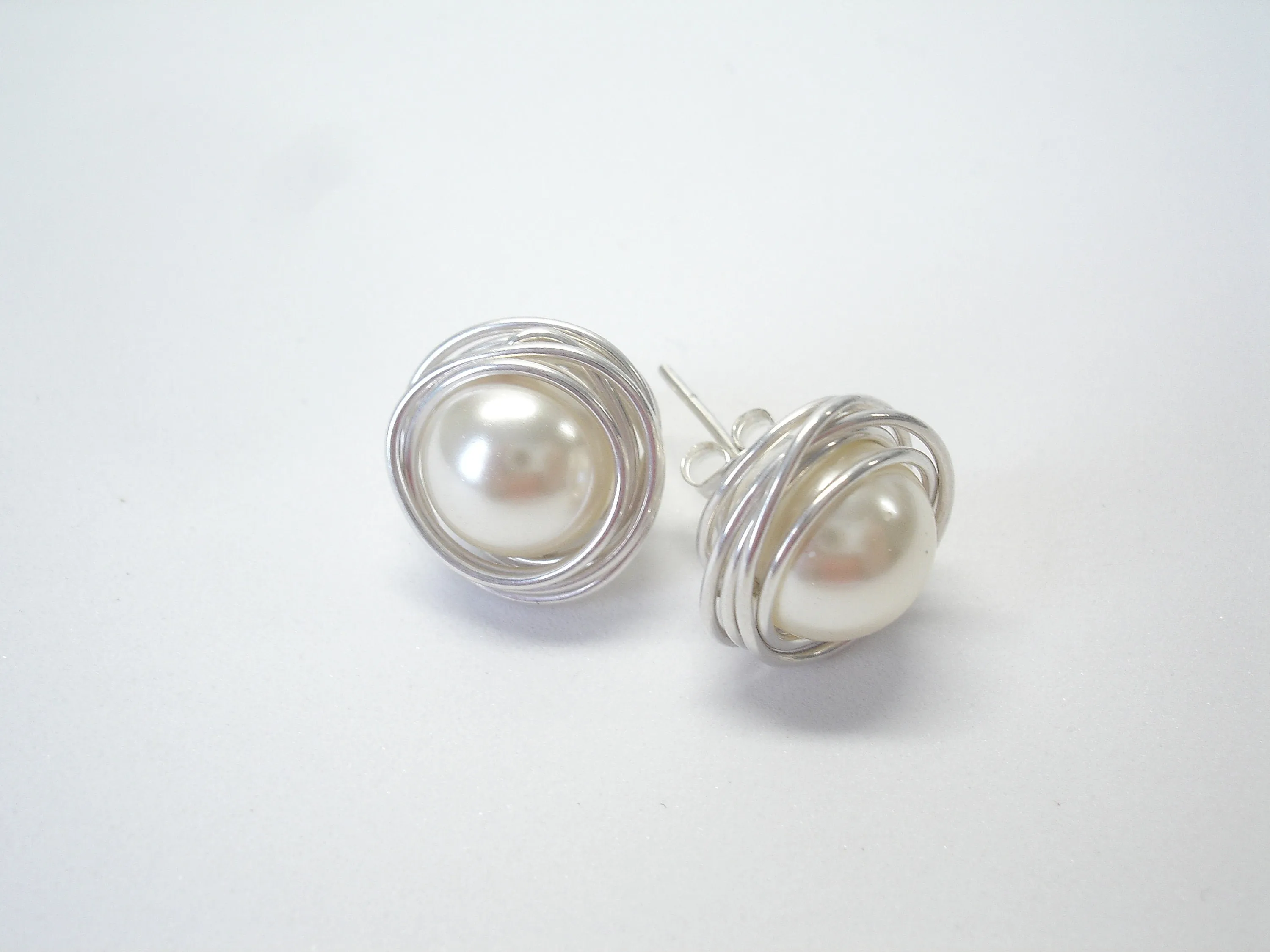 Bridesmaid gift. Stud sterling silver earrings for bridesmades. Crystal jewelry.