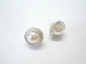 Bridesmaid gift. Stud sterling silver earrings for bridesmades. Crystal jewelry.
