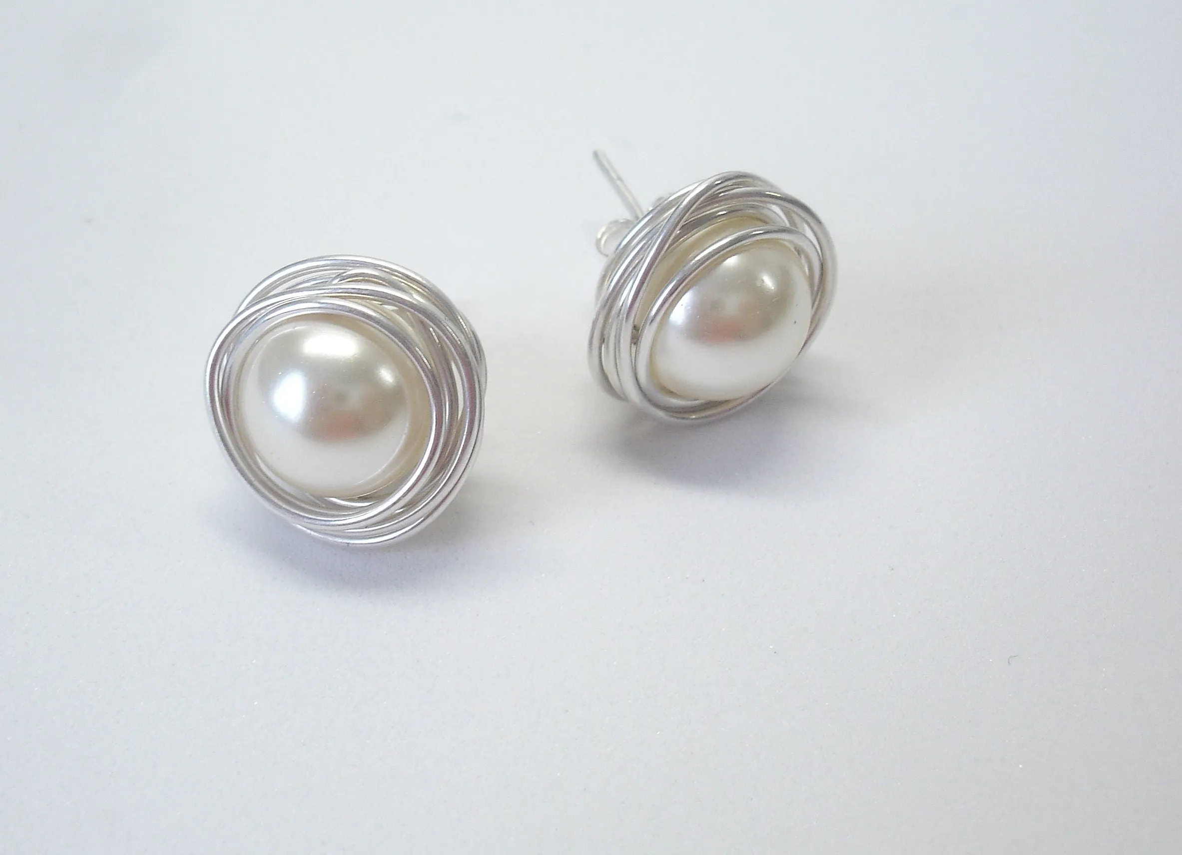 Bridesmaid gift. Stud sterling silver earrings for bridesmades. Crystal jewelry.