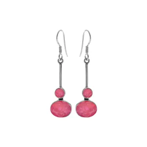 Bridget ruby quartz bar drop earrings