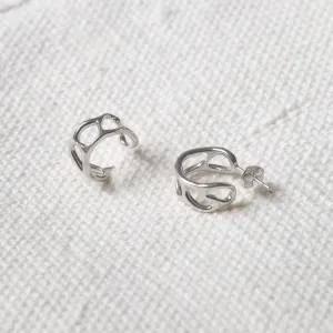Bright White Anguilla Hoop Earrings