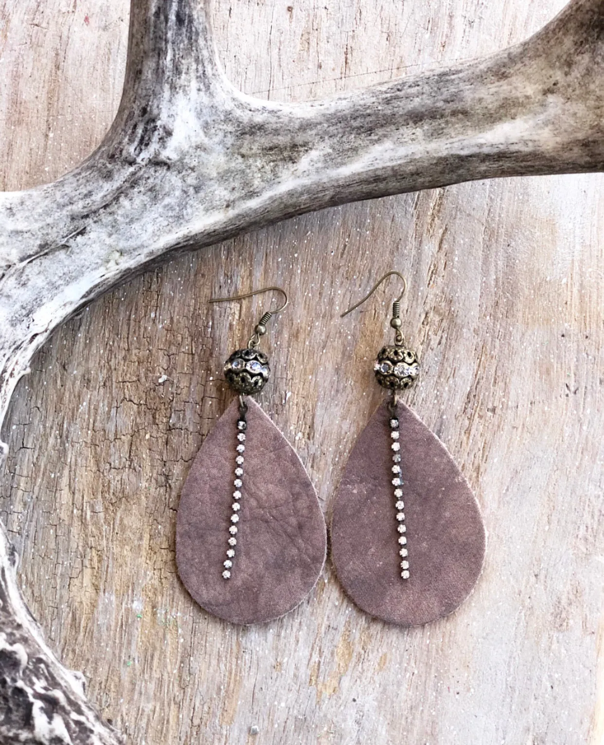 Bronze Shimmer Leather Earrings