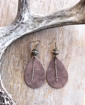 Bronze Shimmer Leather Earrings