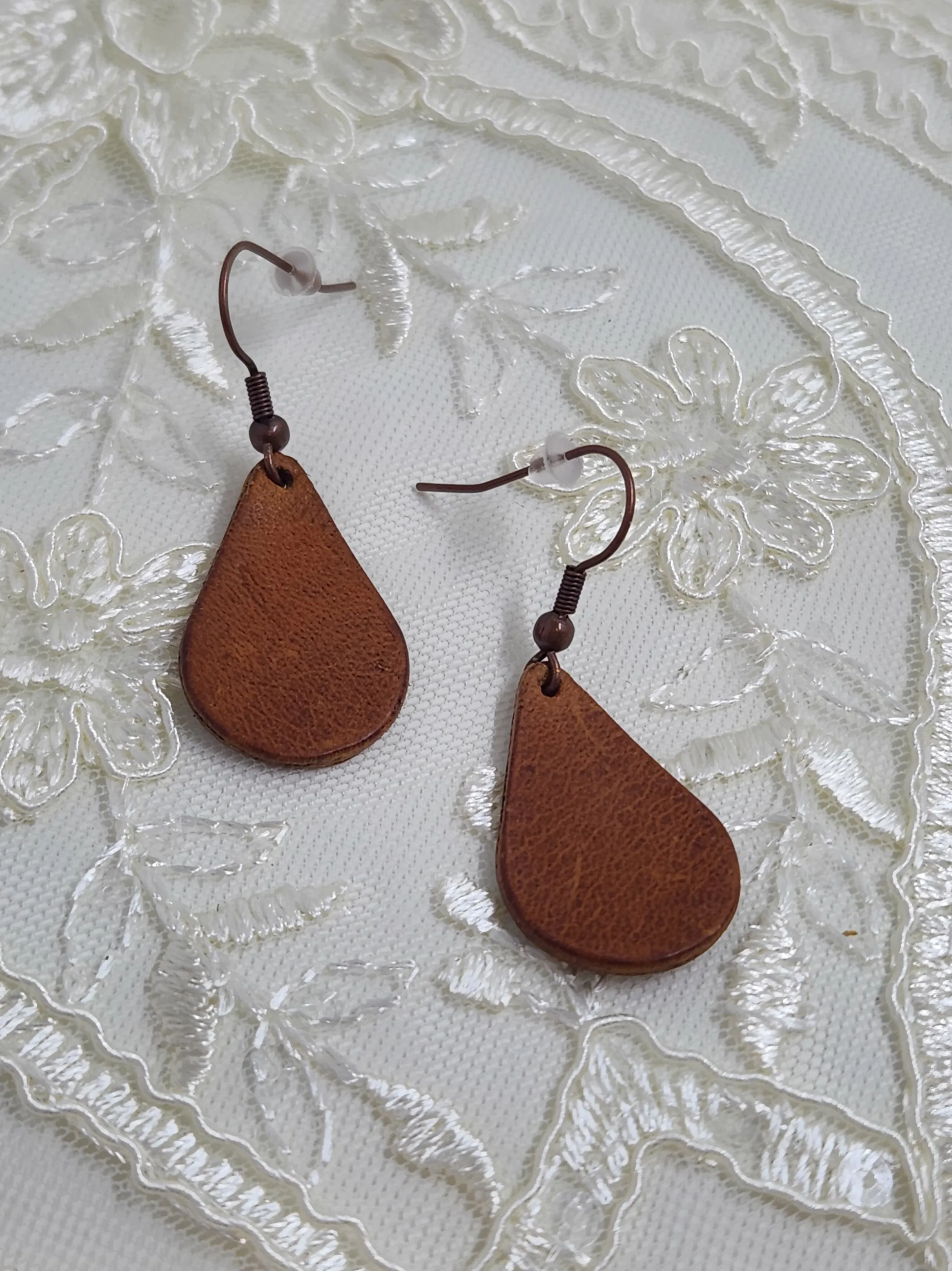 Brown Leather Teardrop