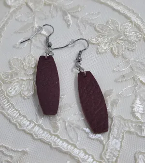 Burgundy Leather Rectangles