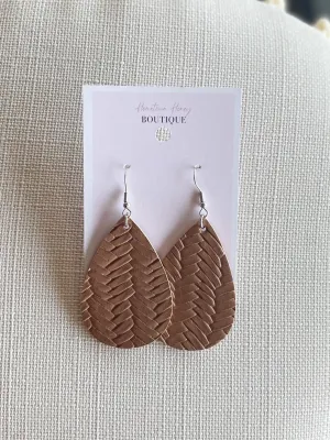 Camel Leather Earrings
