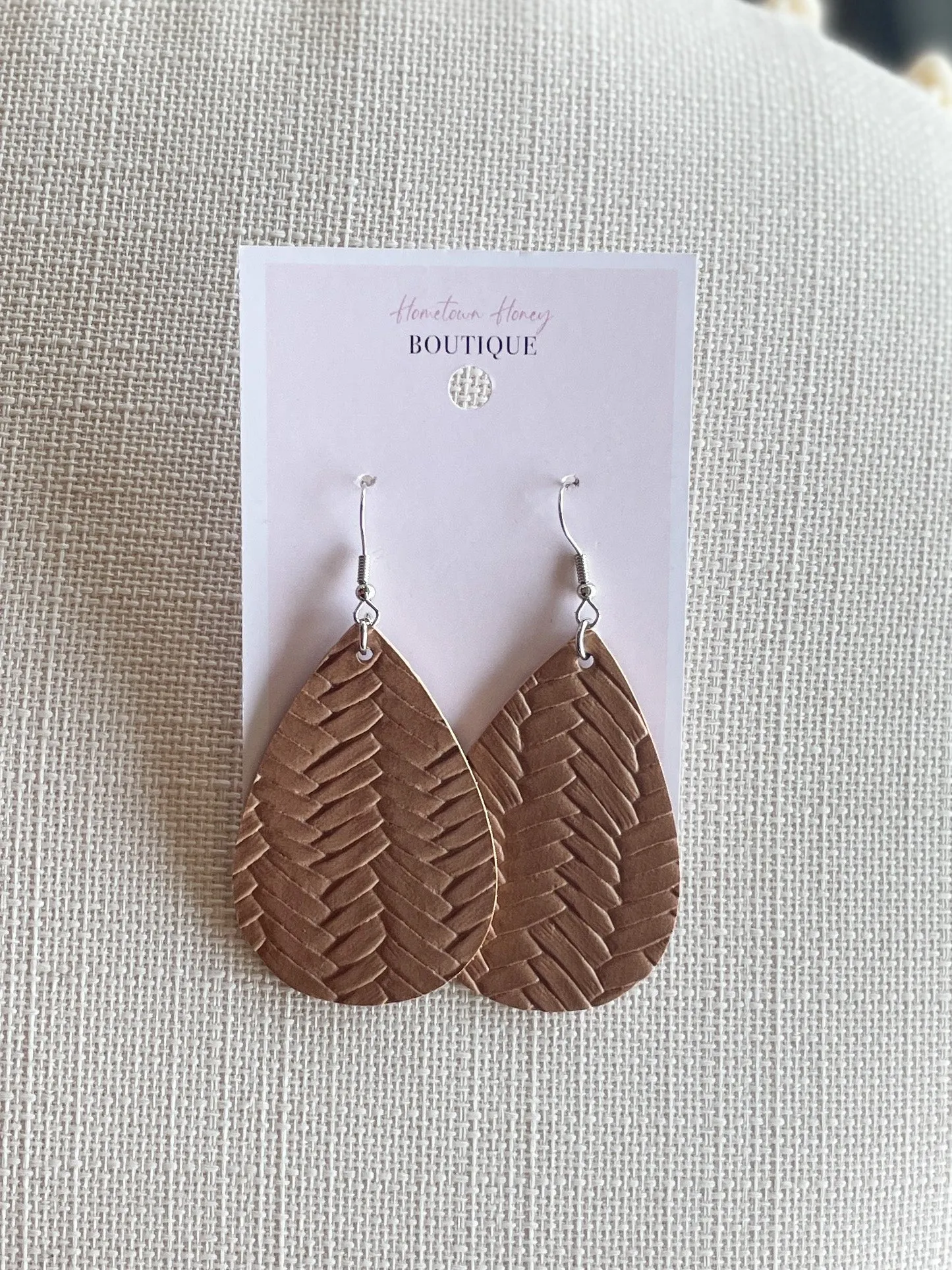 Camel Leather Earrings