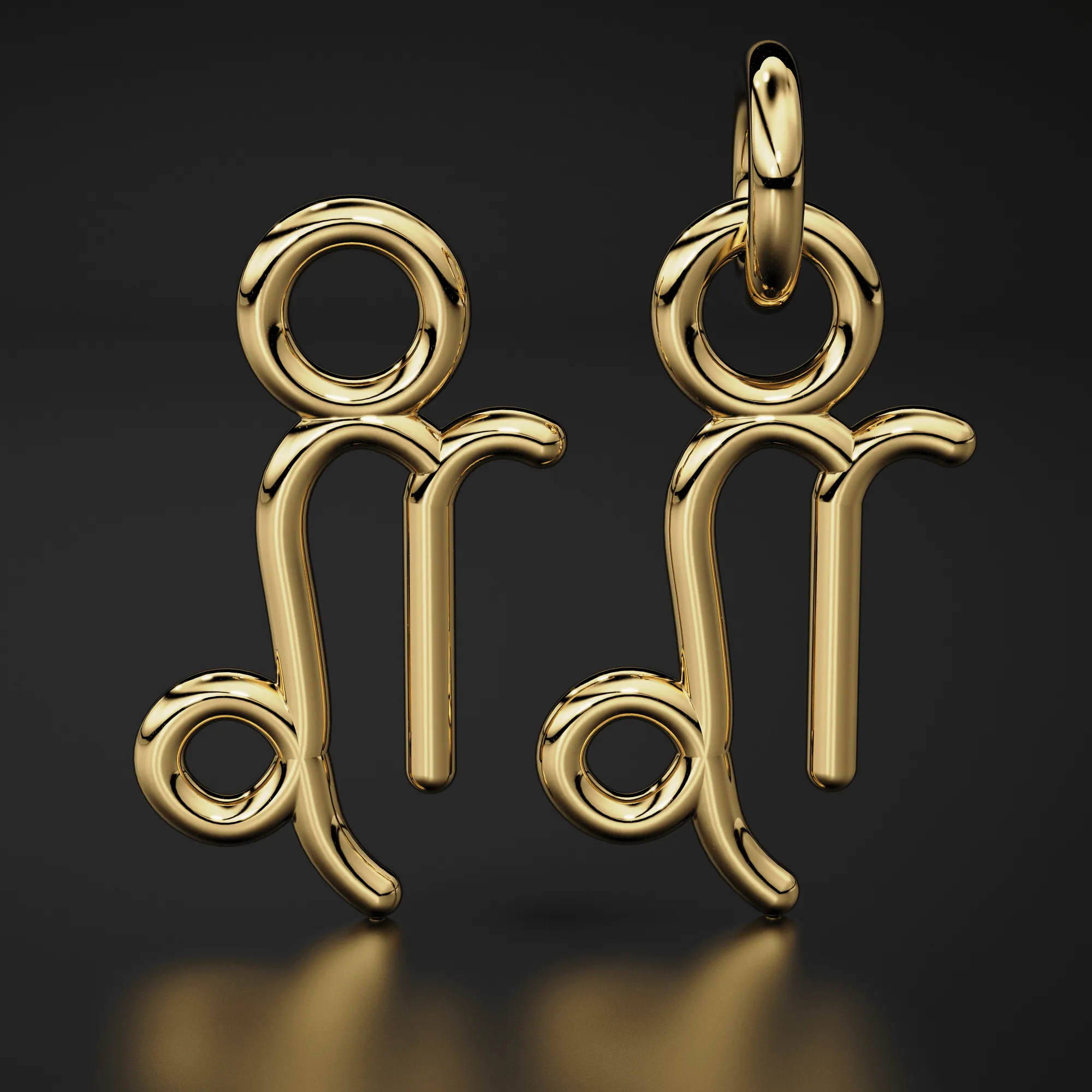 Capricorn Zodiac Necklace Star Sign Pendant Astrology Birthday Gift in Solid 14k or 18k Gold