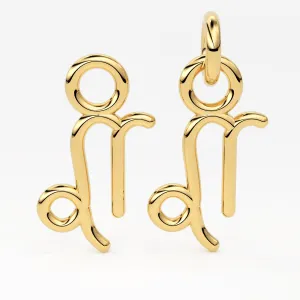 Capricorn Zodiac Necklace Star Sign Pendant Astrology Birthday Gift in Solid 14k or 18k Gold