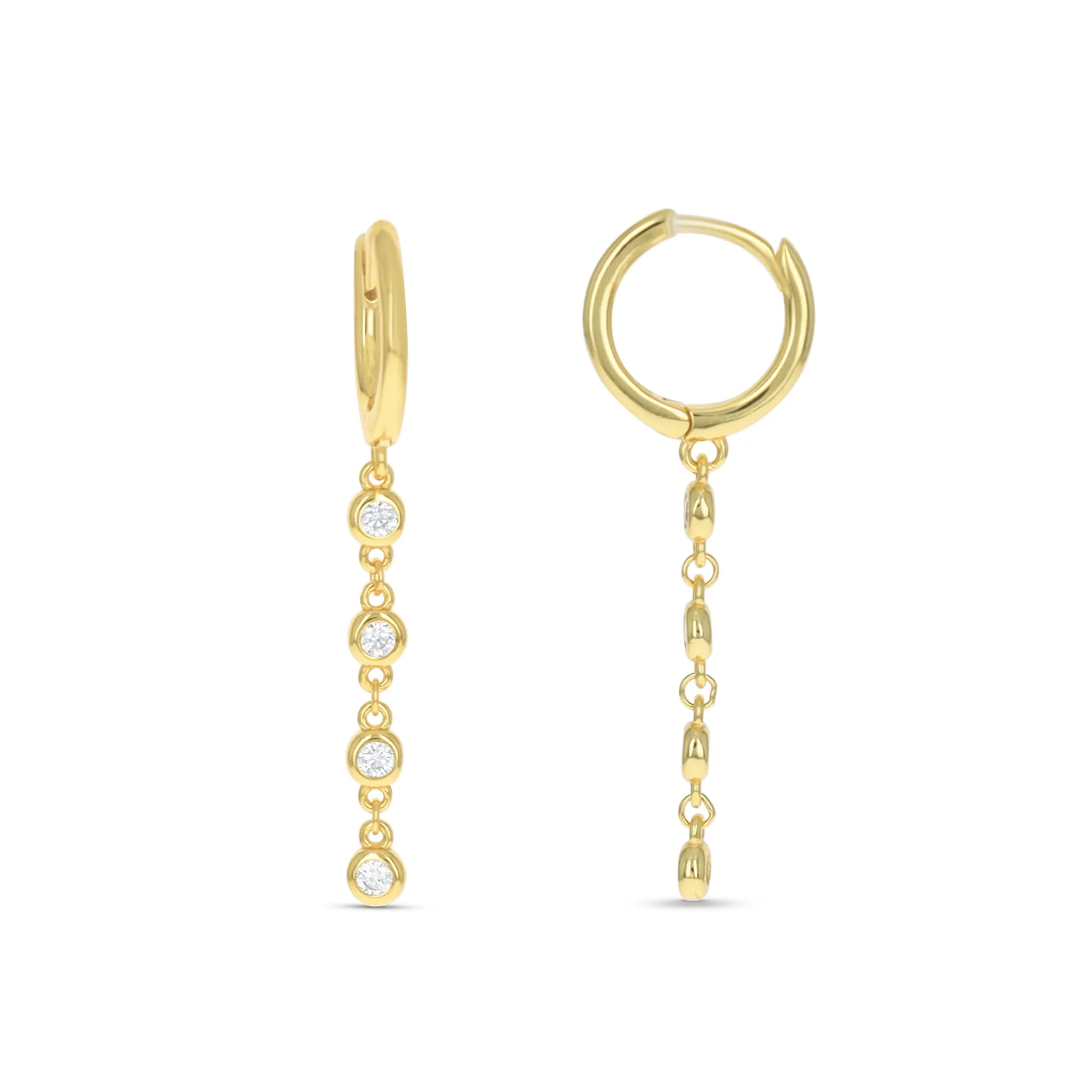 Cascading Charm Huggie Hoops