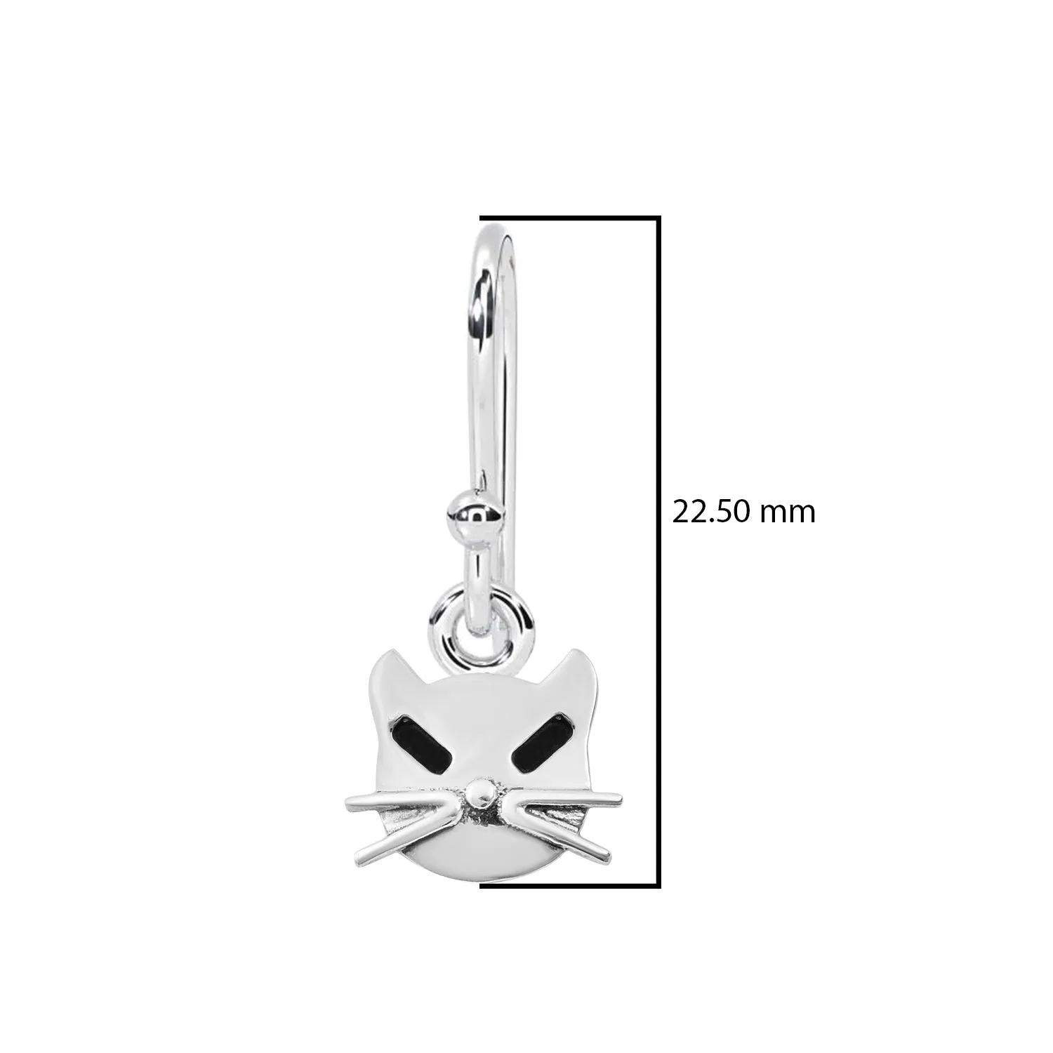 Cat Dangle Earrings For Women 925 Sterling Silver Animal Earrings Minimalist Cat Face Earrings