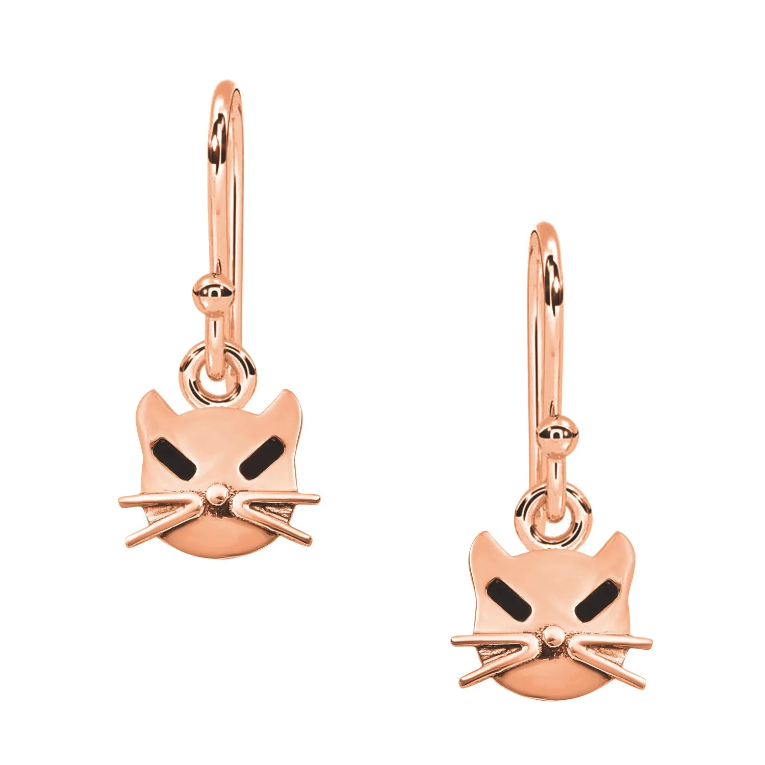 Cat Dangle Earrings For Women 925 Sterling Silver Animal Earrings Minimalist Cat Face Earrings