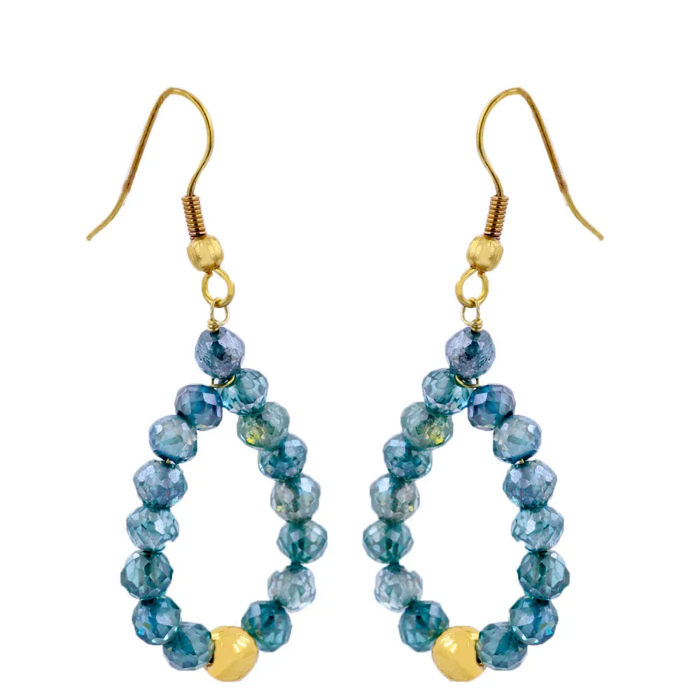Certified 25 Cts Blue Diamonds Dangler Earrings in 925 Silver