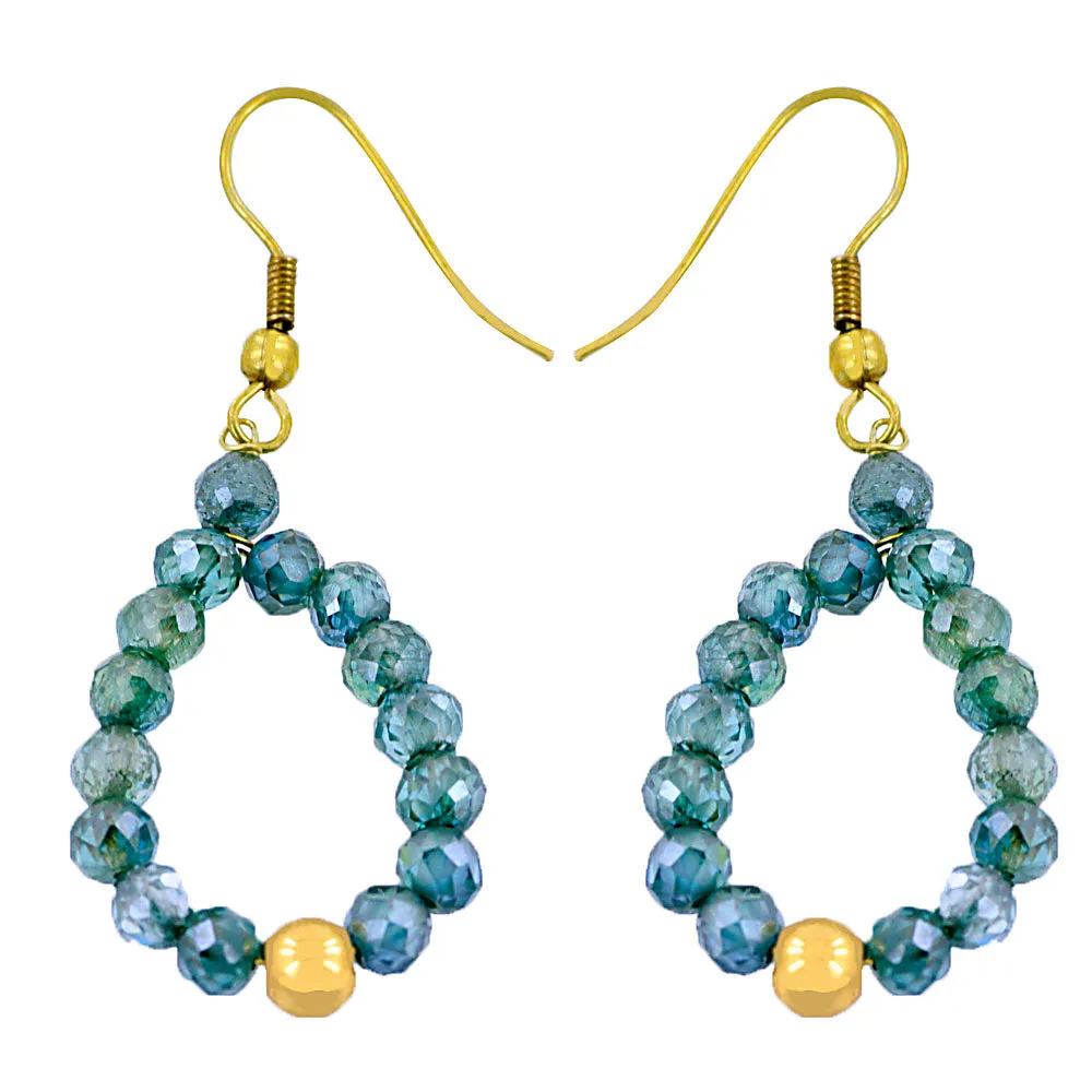 Certified 25 Cts Blue Diamonds Dangler Earrings in 925 Silver